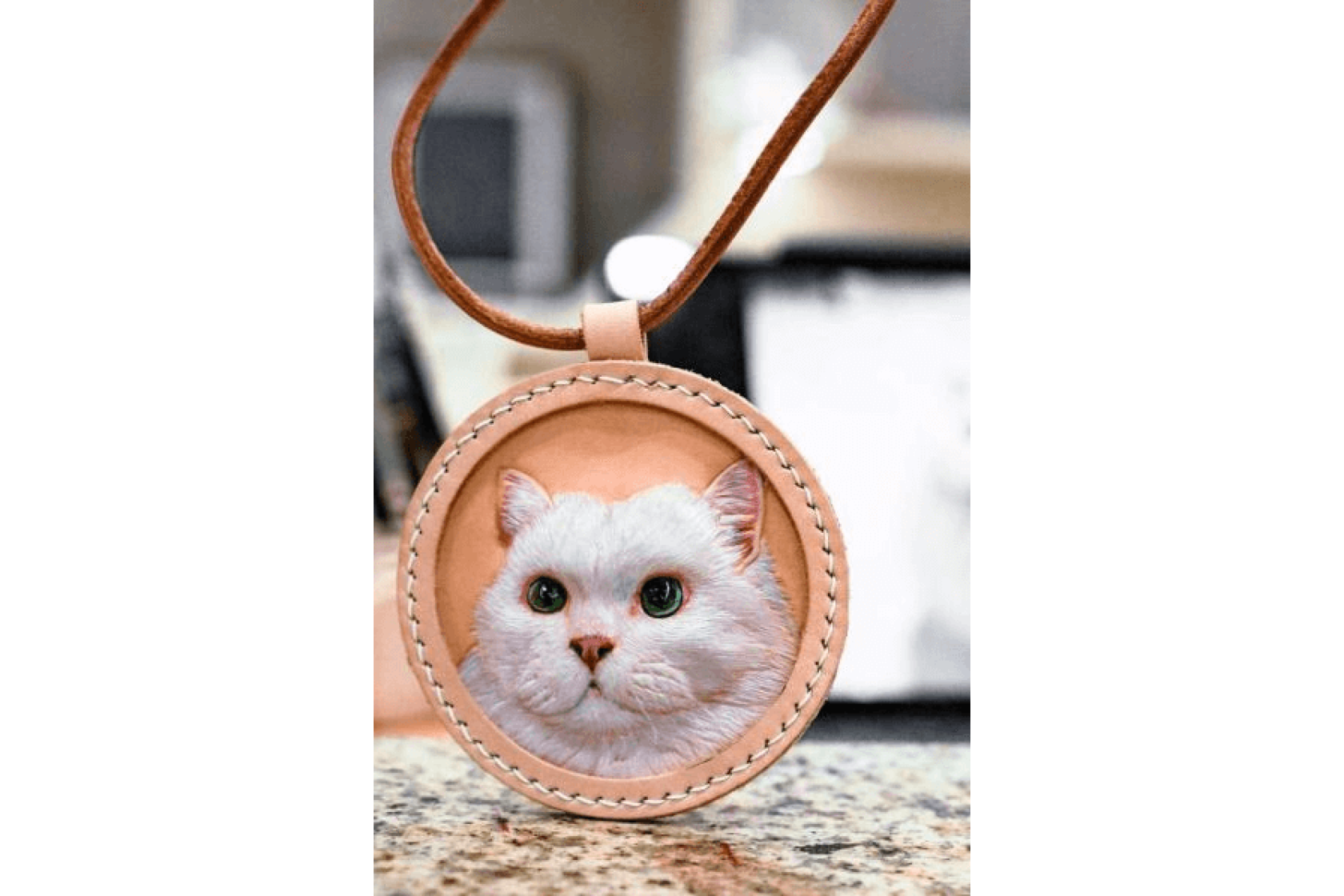 Pet Leather Sculpture Pendant